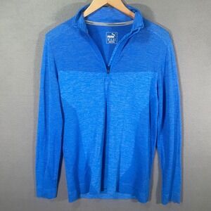 Puma Pullover Mens Small Blue DryCell Athletic Lightweight Performance Top